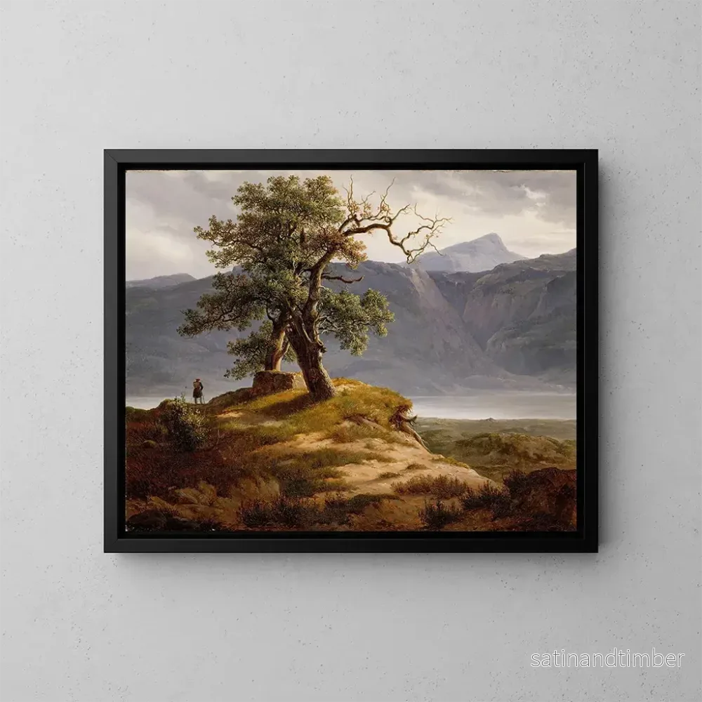 Reproduktion av målningen Landskapsbild med en resenär - Thomas Fearnley