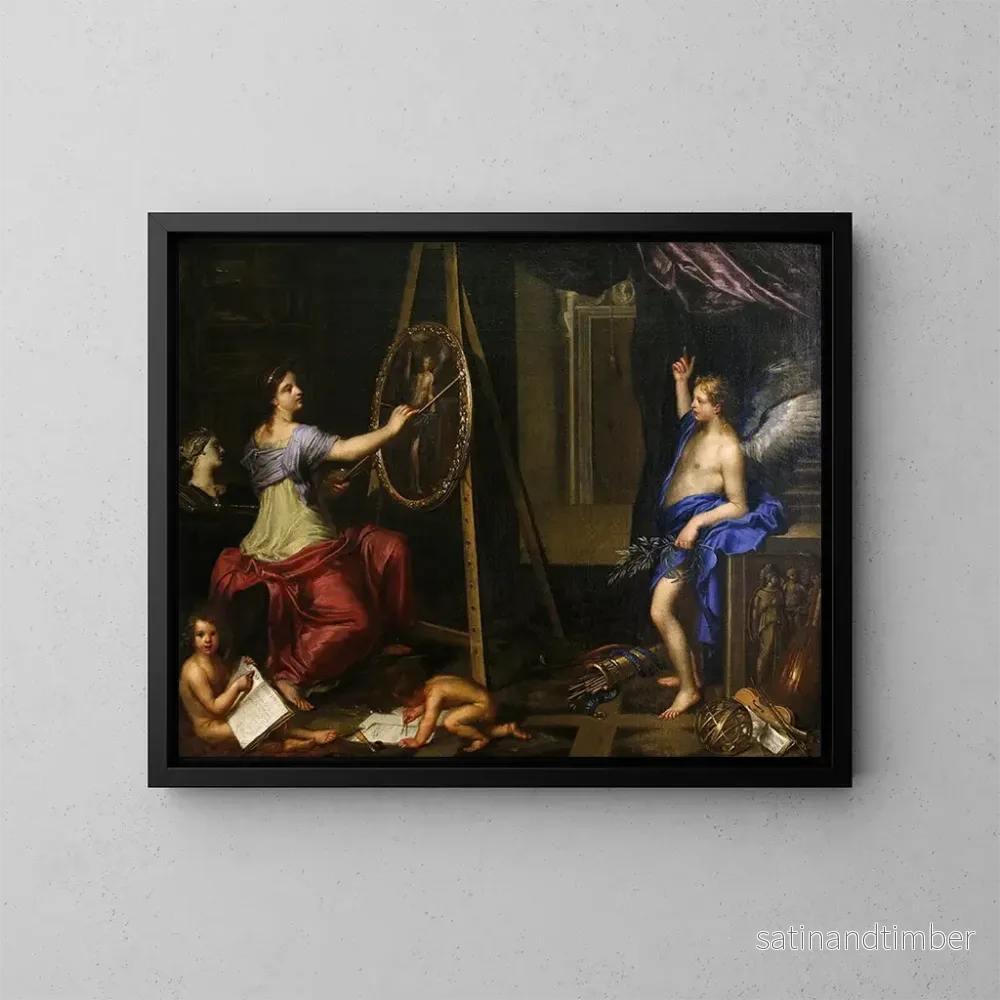 Reproduktion av målningen Allegori över måleriet – Charles Alphonse Du Fresnoy Reproduktion av målningen Allegori över måleriet – Charles Alphonse Du Fresnoy
