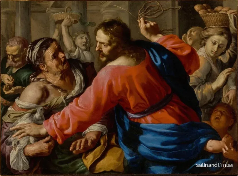 Reproduktion av målningen Le Christ chassant les marchands du Temple - Bernardino Mei - Bild 2