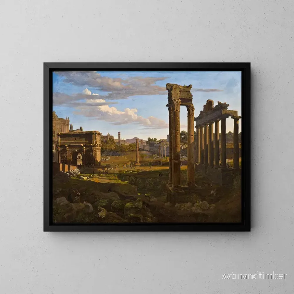 Reproduktion av målningen Vue du Capitole vers le Forum Romain - Johann Heinrich Schilbach