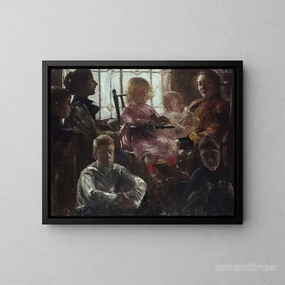 Reproduktion av målningen La famille du peintre Fritz Rumpf - Lovis Corinth