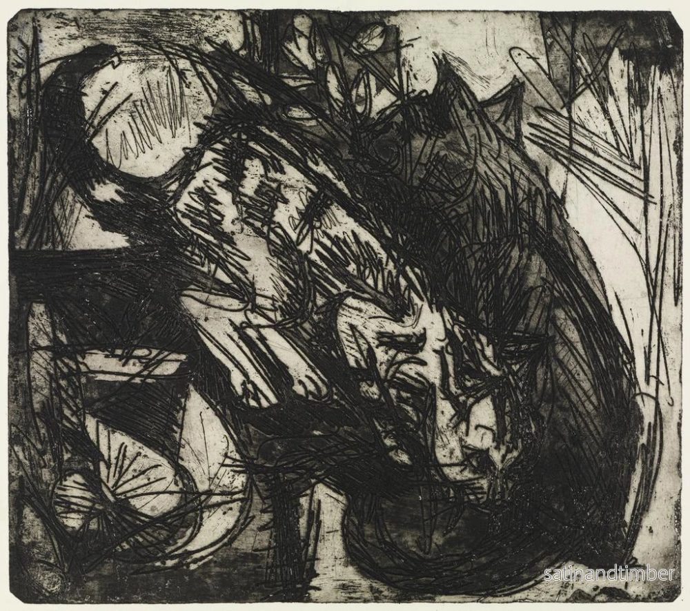 Reproduktion av målningen av två katter vid Stafelalp - Ernst Ludwig Kirchner - Bild 2
