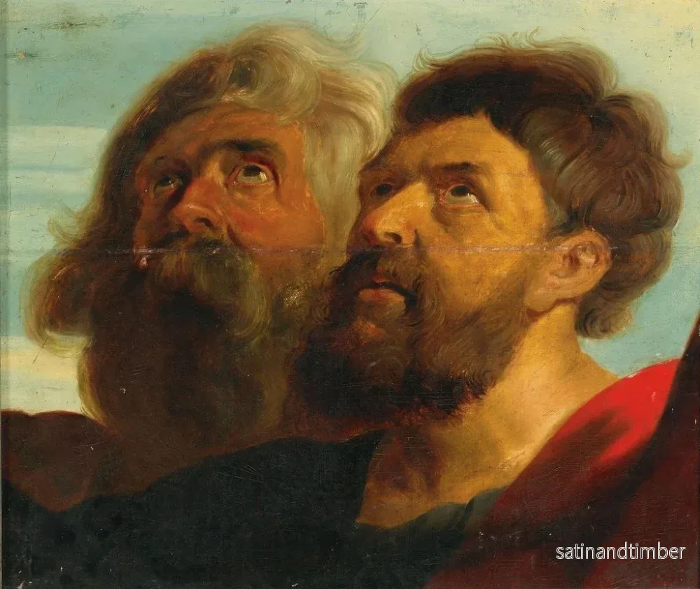Reproduktion av målningen av två manliga huvuden - Ecole de Peter Paul Rubens - Bild 2