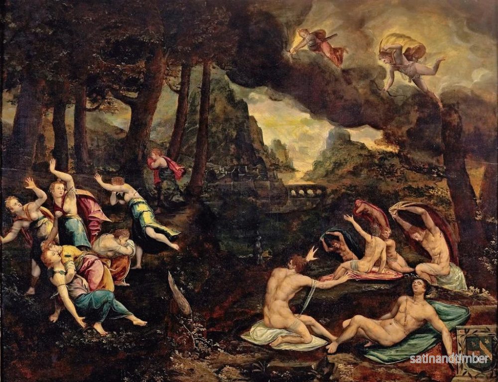 Reproduktion av målningen Apollon och Artemis dödar Niobés barn - J Charbonnier - Bild 2