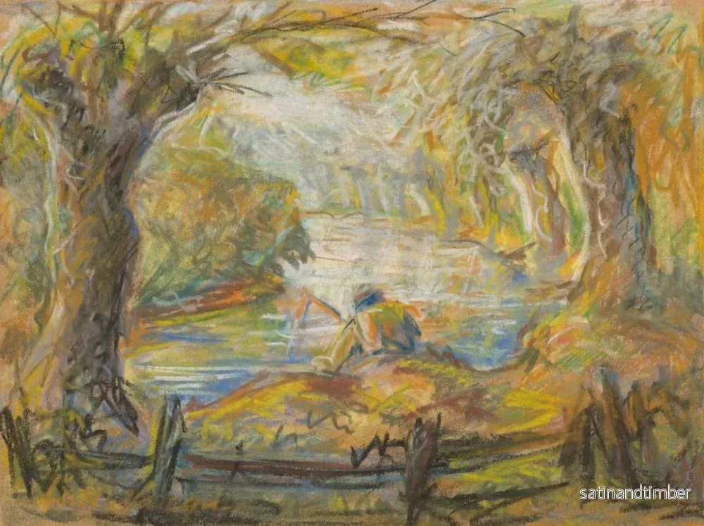 Reproduktion av målningen vid flodkanten - Ludovit Varga - Bild 2