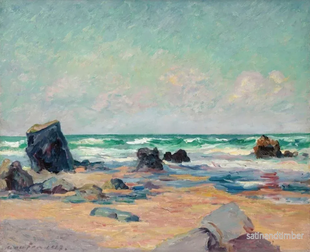 Reproduktion av målningen av Mare basse, stranden vid Port-Blanc, Quiberon-halvön - Maxime Maufra - Bild 2