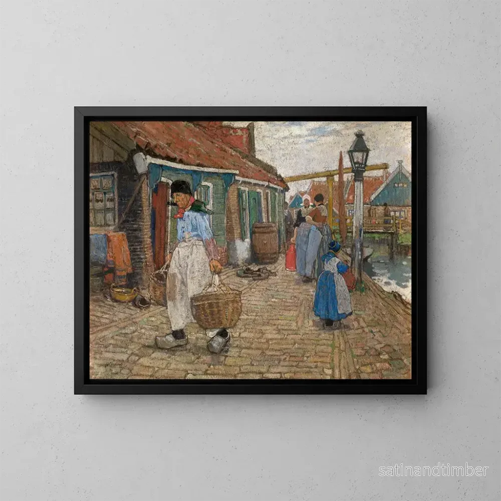 Reproduktion av målningen À Volendam – Henri Cassiers Reproduktion av målningen À Volendam – Henri Cassiers