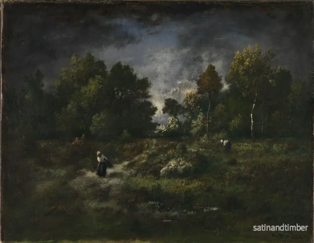 Reproduktion av målningen Rassembleurs de fagots dans un paysage boisé - Narcisse Virgile Diaz de la Peña - Bild 2