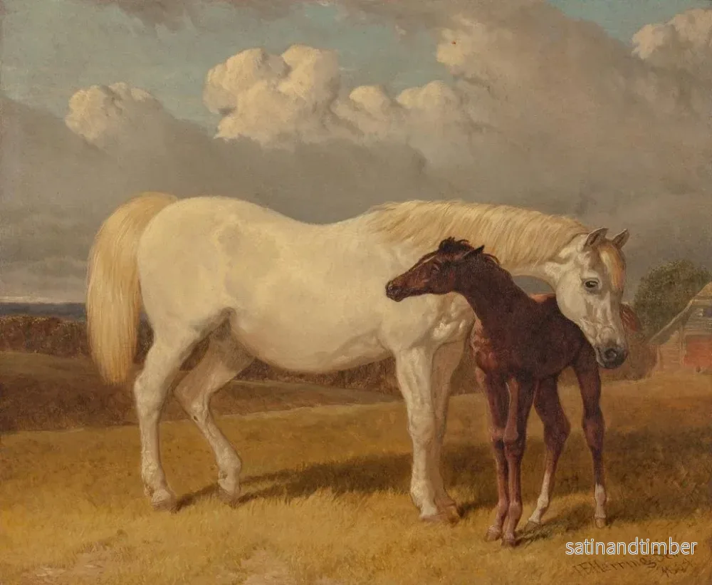 Reproduktion av målningen Jument och föl - John Frederick Herring l'Ancien - Bild 2