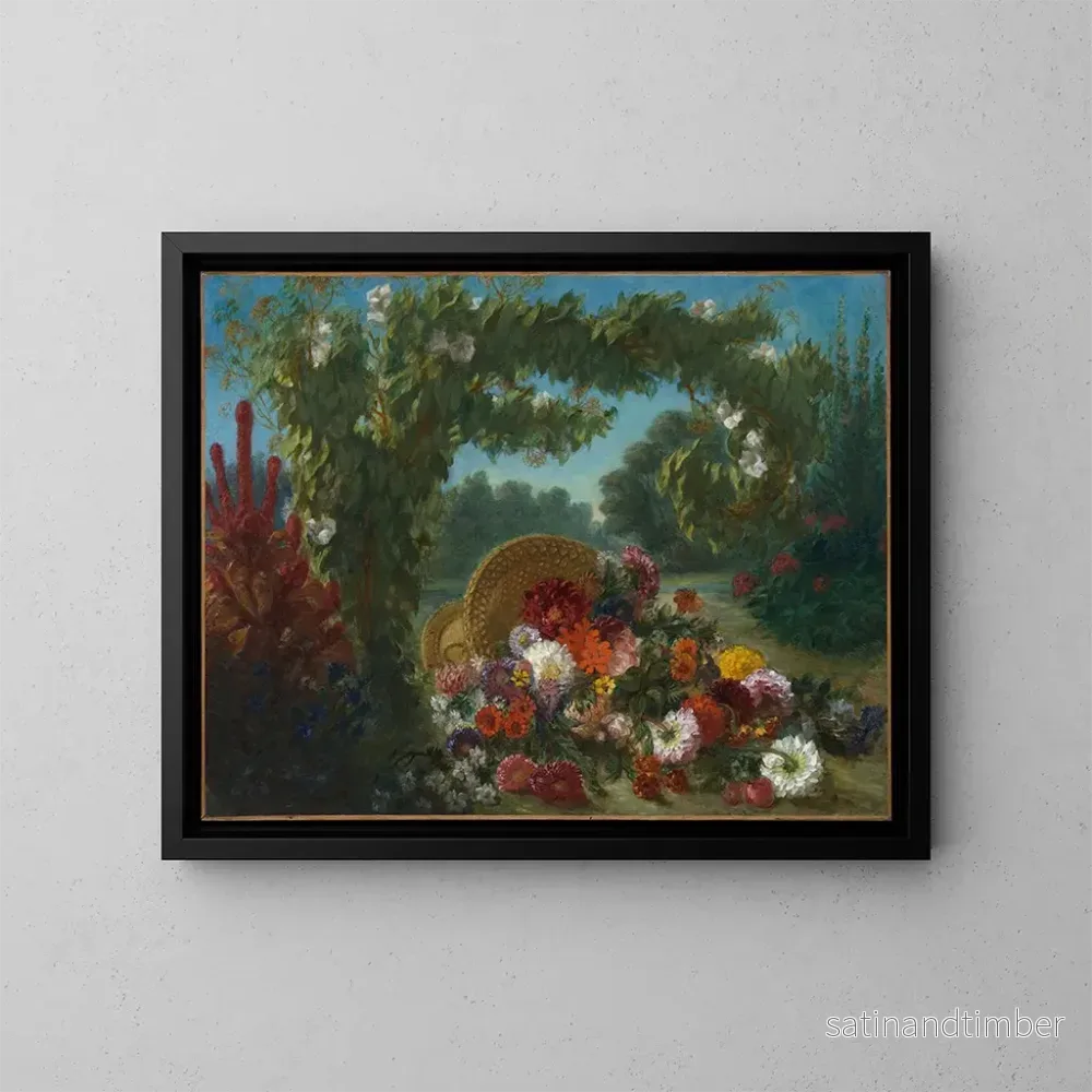 Reproduktion av målningen av blomsterkorg - Eugène Delacroix