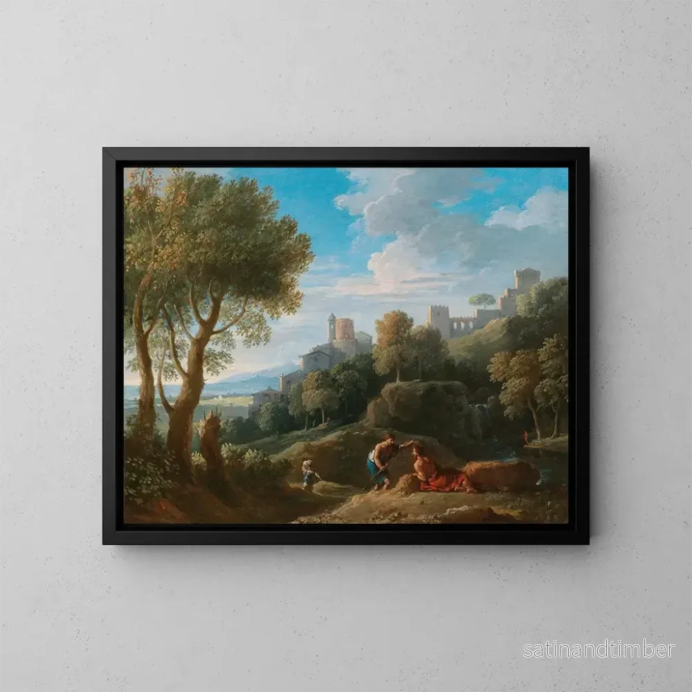 Reproduktion av målningen av landskap - Jan Frans van Bloemen