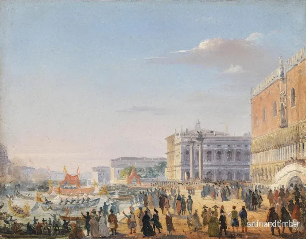 Reproduktion av målningen av ankomsten av François-Joseph och Elisabeth i Venedig - Ippolito Caffi - Bild 2