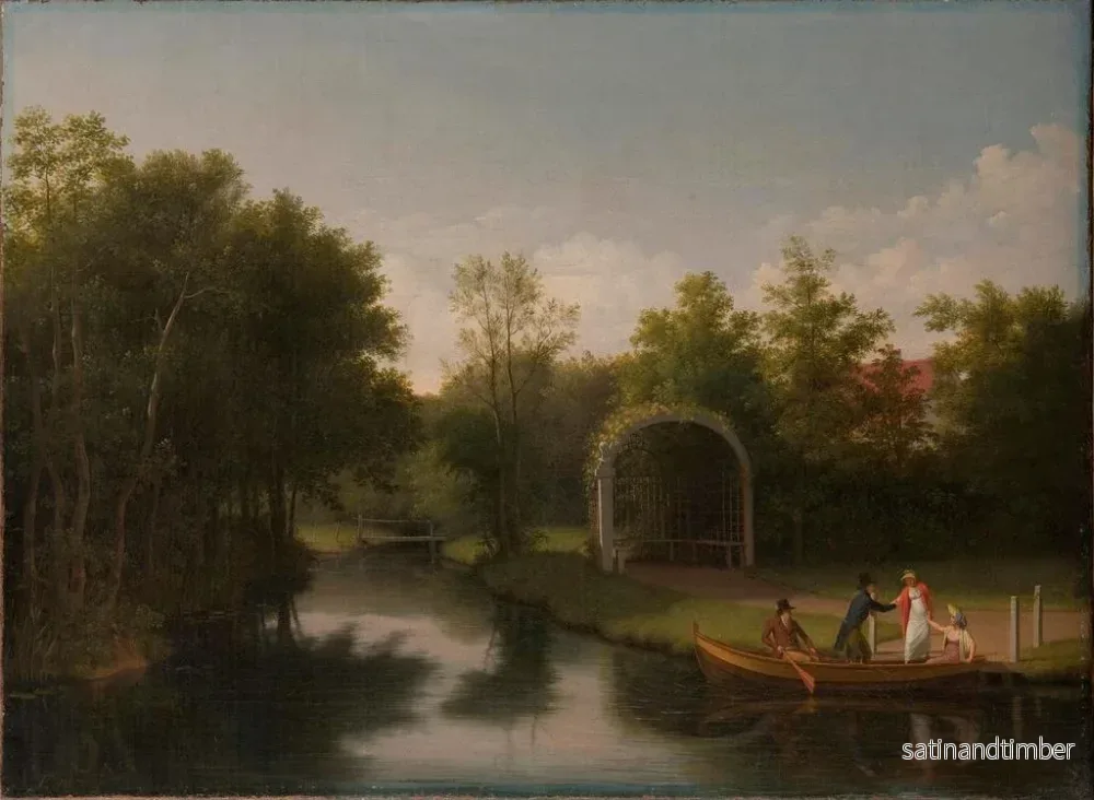 Reproduktion av målningen av viloplats i Sanderumgårds herrgårdspark - Christoffer Wilhelm Eckersberg - Bild 2