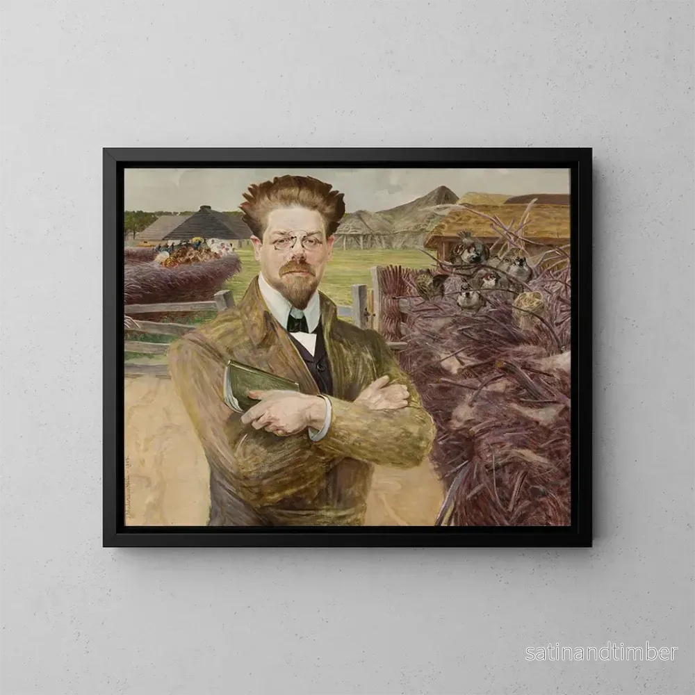 Reproduktion av målningen Portrait de Władysław Reymont - Jacek Malczewski