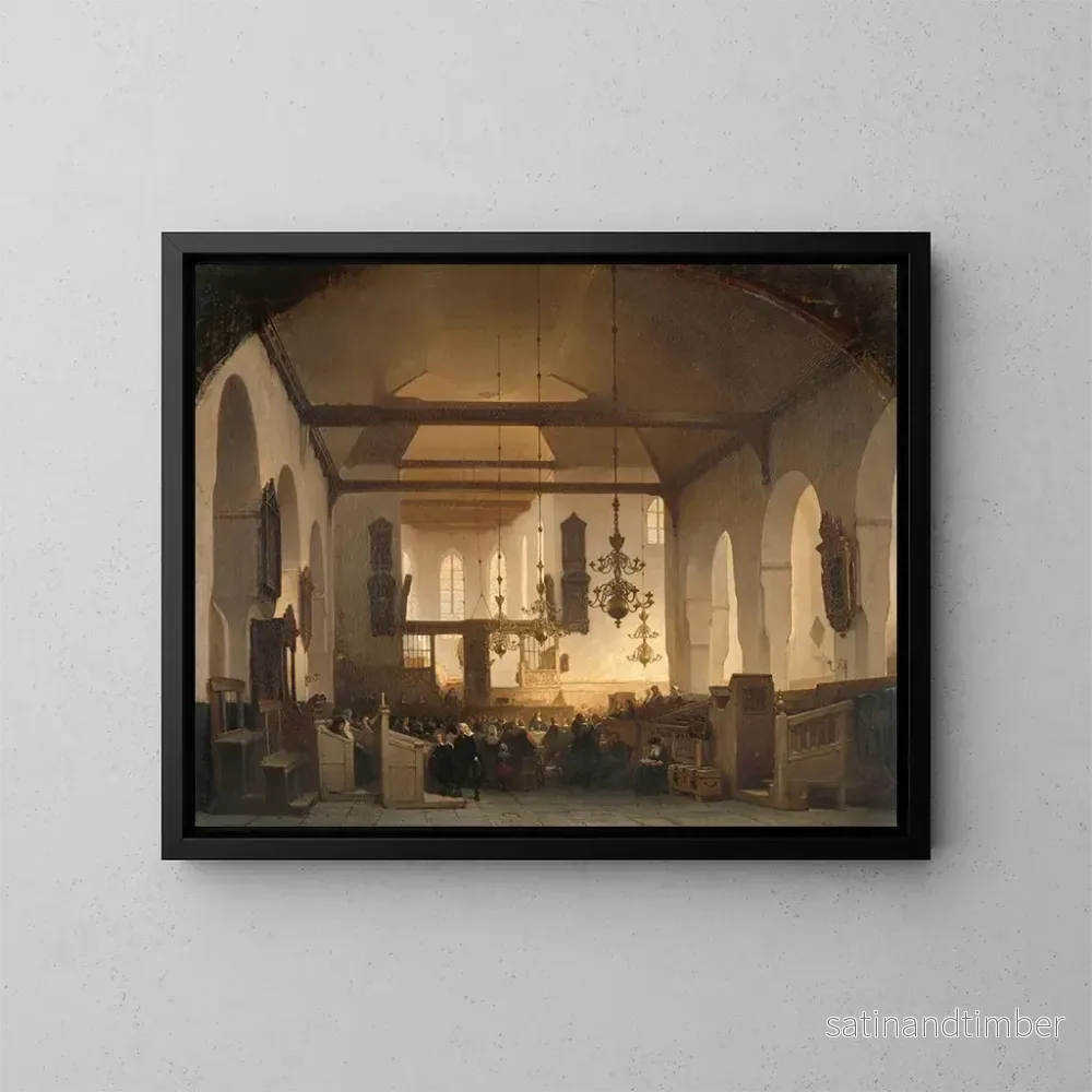 Reproduktion av målningen En servis till Geertekerk i Utrecht – Johannes Bosboom Reproduktion av målningen En servis till Geertekerk i Utrecht – Johannes Bosboom