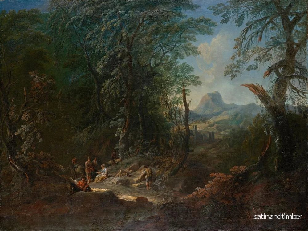 Reproduktion av målningen Landskapsbild av skog på morgonen - Maximilian Joseph Schinnagl - Bild 2