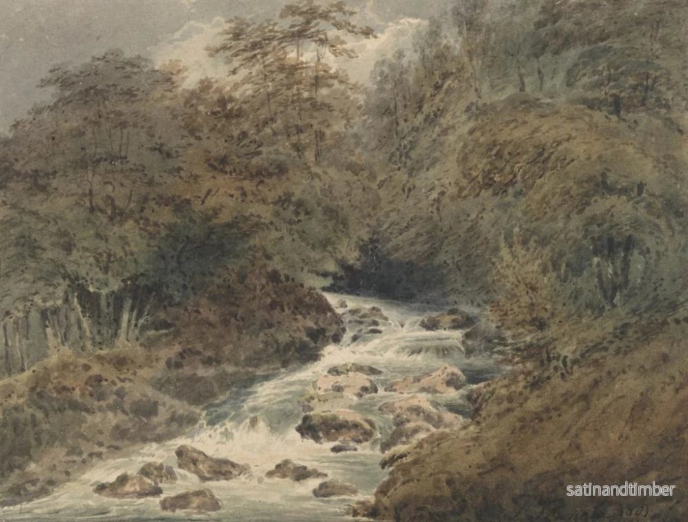 Reproduktion av målningen En bergsflod - François Louis Thomas Francia - Bild 2