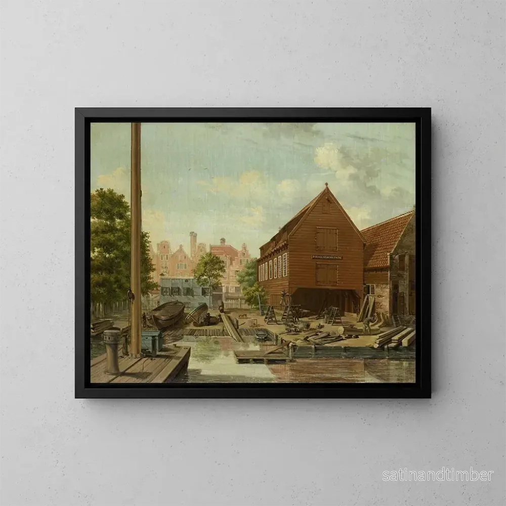 Reproduktion av målningen av hamnbygget DHollandsche Tuin på Bickers Eiland i Amsterdam – Pieter Godfried Bertichen Reproduktion av målningen av hamnbygget DHollandsche Tuin på Bickers Eiland i Amsterdam – Pieter Godfried Bertichen