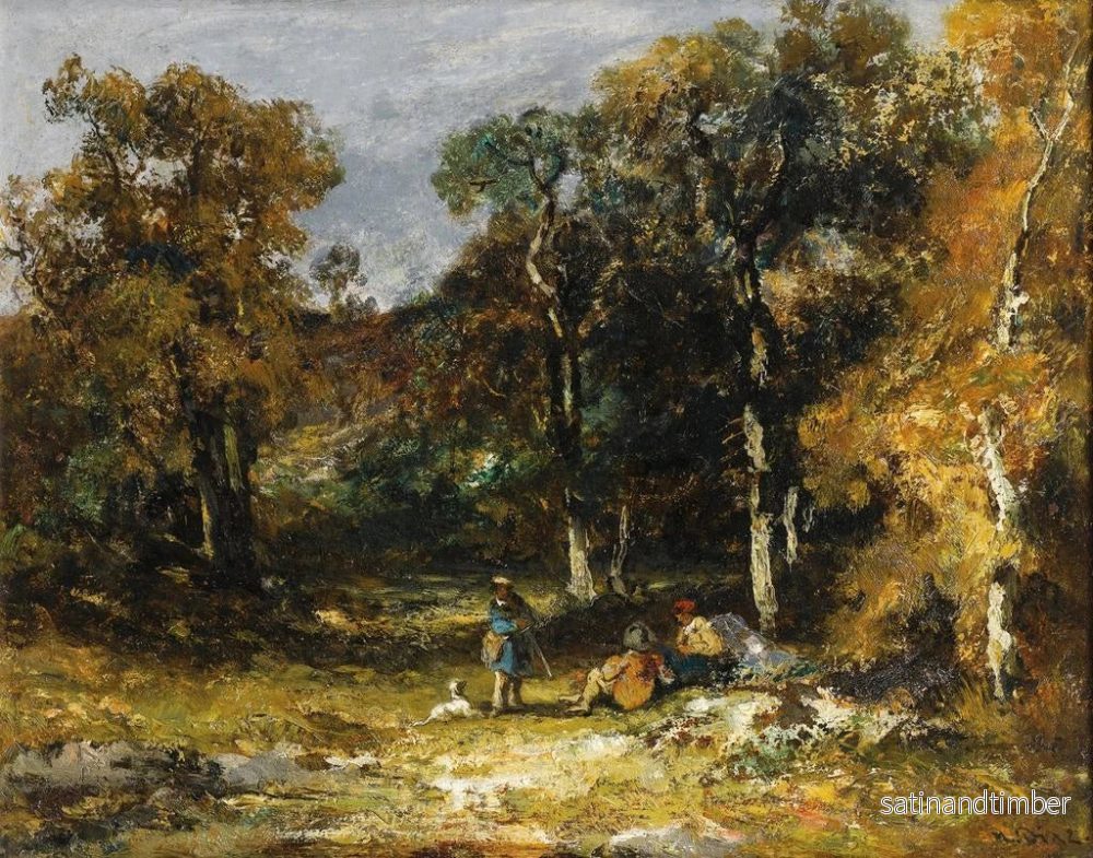 Reproduktion av målningen Jägare i en skogsdunge - Narcisse Virgile Diaz de la Peña - Bild 2