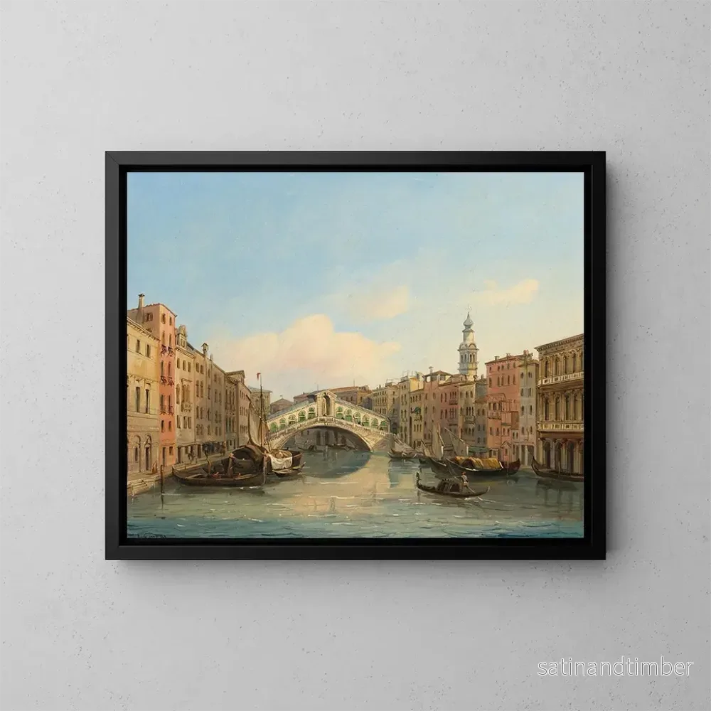 Reproduktion av målningen Le pont du Rialto – Carlo Grubacs Reproduktion av målningen Le pont du Rialto – Carlo Grubacs