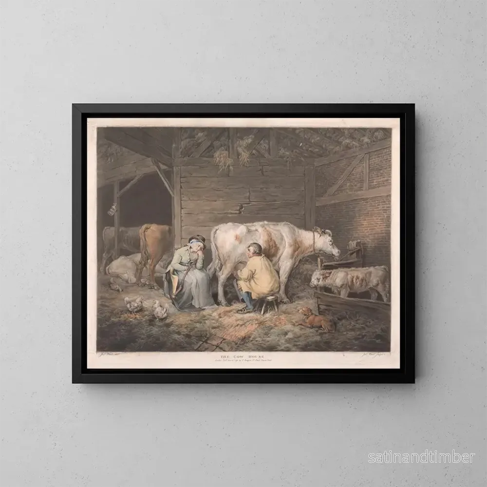 Reproduktion av målningen La maison des vaches - James Ward