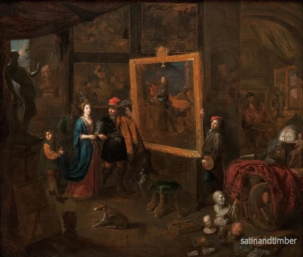 Reproduktion av målningen Atelier d'un peintre - Balthasar van den Bossche - Bild 2