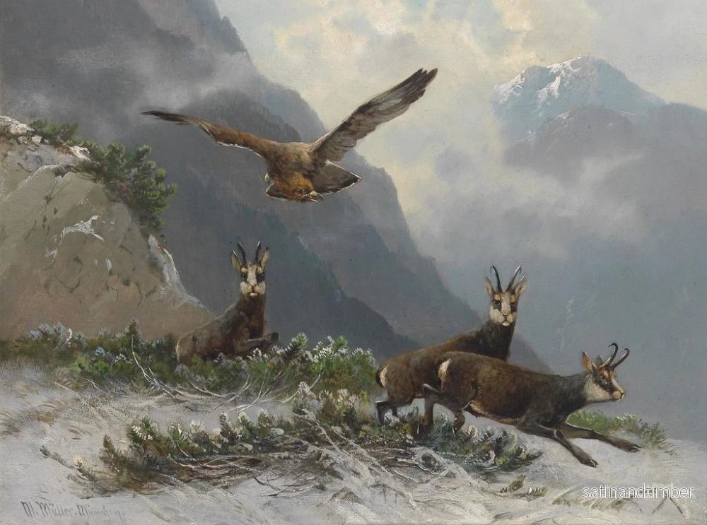 Reproduktion av målningen Chamois i de höga bergen - Moritz Müller - Bild 2