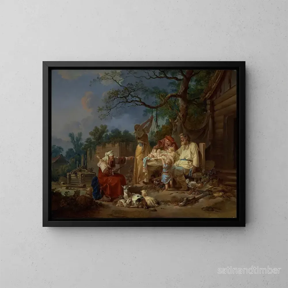 Reproduktion av målningen Le Berceau russe - Jean-Baptiste Le Prince