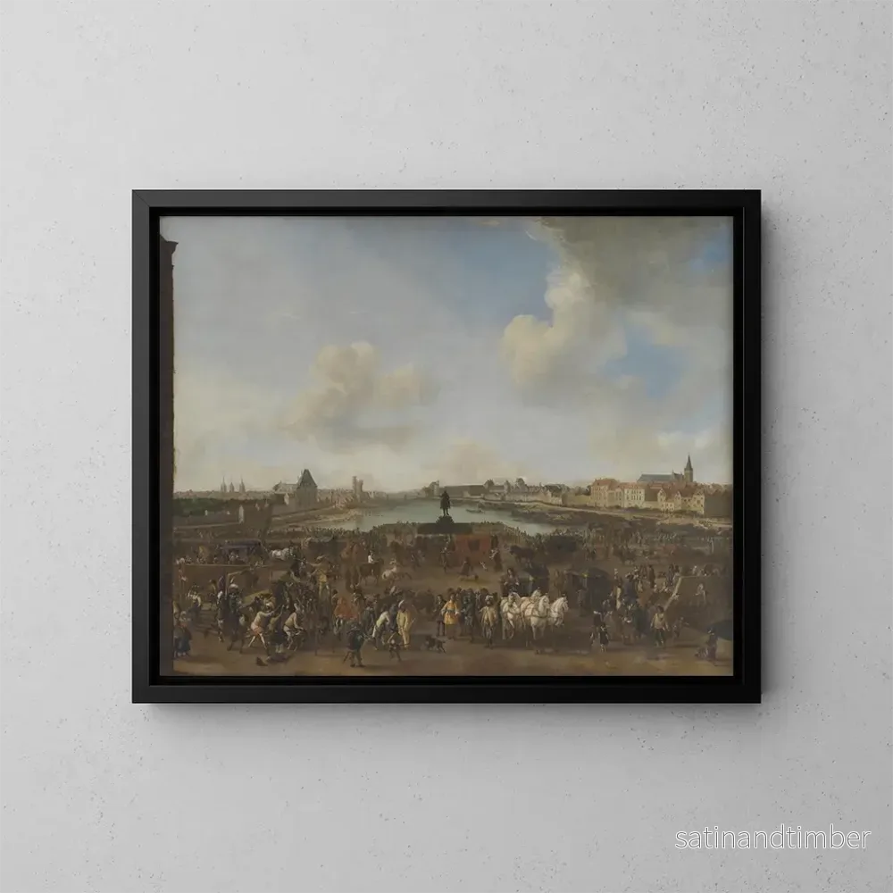 Reproduktion av målningen Vue de Paris depuis la Place Dauphine - Philips Wouwerman