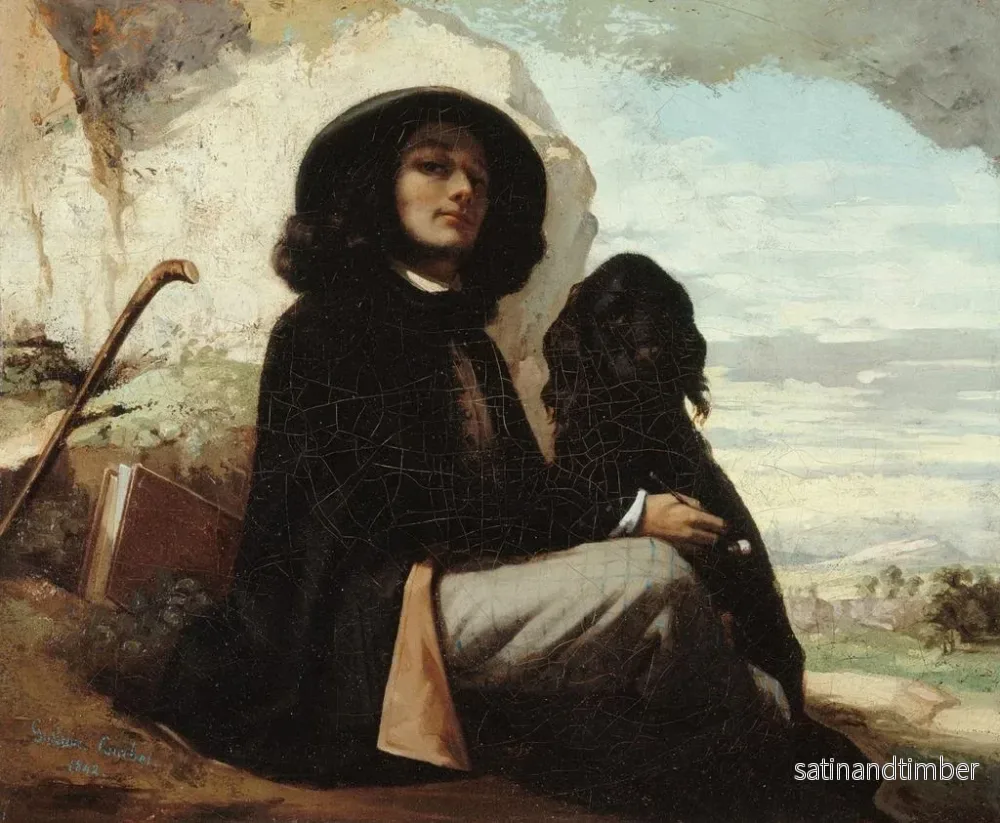 Reproduktion av målningen Självporträtt med en svart hund - Gustave Courbet - Bild 2