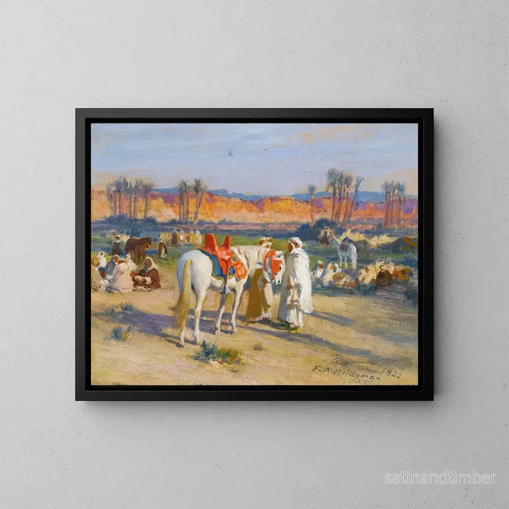 Reproduktion av målningen Stopp i öknen – Frederick Arthur Bridgman Reproduktion av målningen Stopp i öknen – Frederick Arthur Bridgman