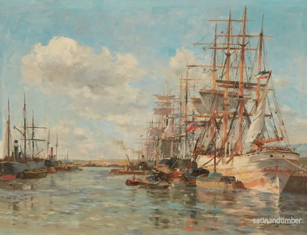 Reproduktion av målningen Le port de la Rochelle - Edmond-Marie Petitjean - Bild 2