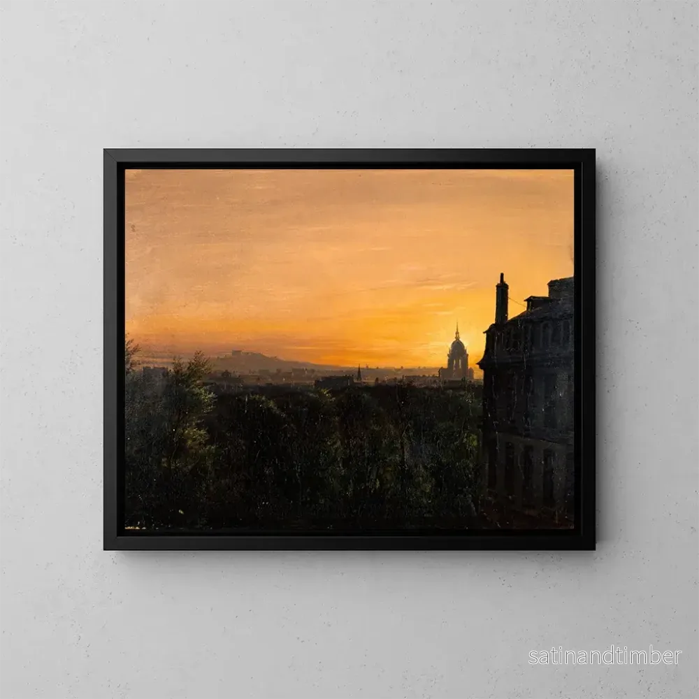 Reproduktion av målningen Vue de Paris depuis Montparnasse - François-Edme Ricois