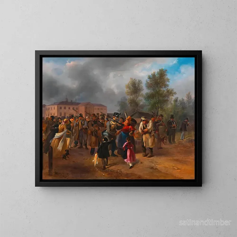 Reproduktion av målningen av avresan för de västerrikiska frivilliga i Wien 1849 – Hermann Kowalski Reproduktion av målningen av avresan för de västerrikiska frivilliga i Wien 1849 – Hermann Kowalski