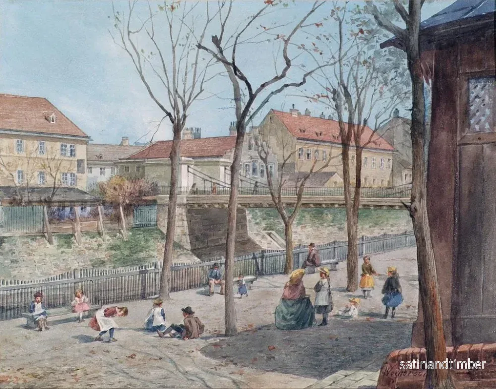 Reproduktion av målningen Le pont enchaîné sur le fleuve Vienne - Ferdinand Weckbrodt - Bild 2
