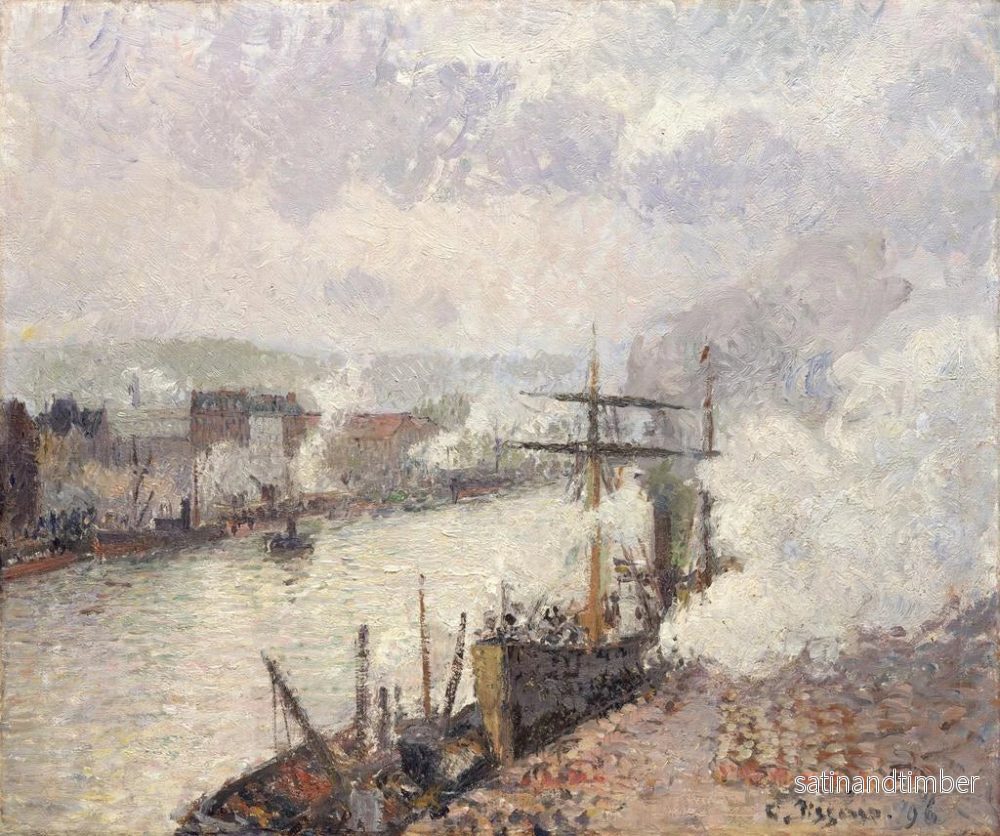 Reproduktion av målningen Bateaux à vapeur dans le port de Rouen - Camille Pissarro - Bild 2