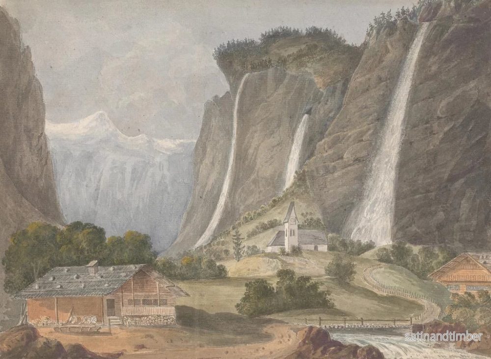 Reproduktion av målningen Cascades de Staubbach, Lauterbrunnen, Schweiz - Isaac Weld - Bild 2