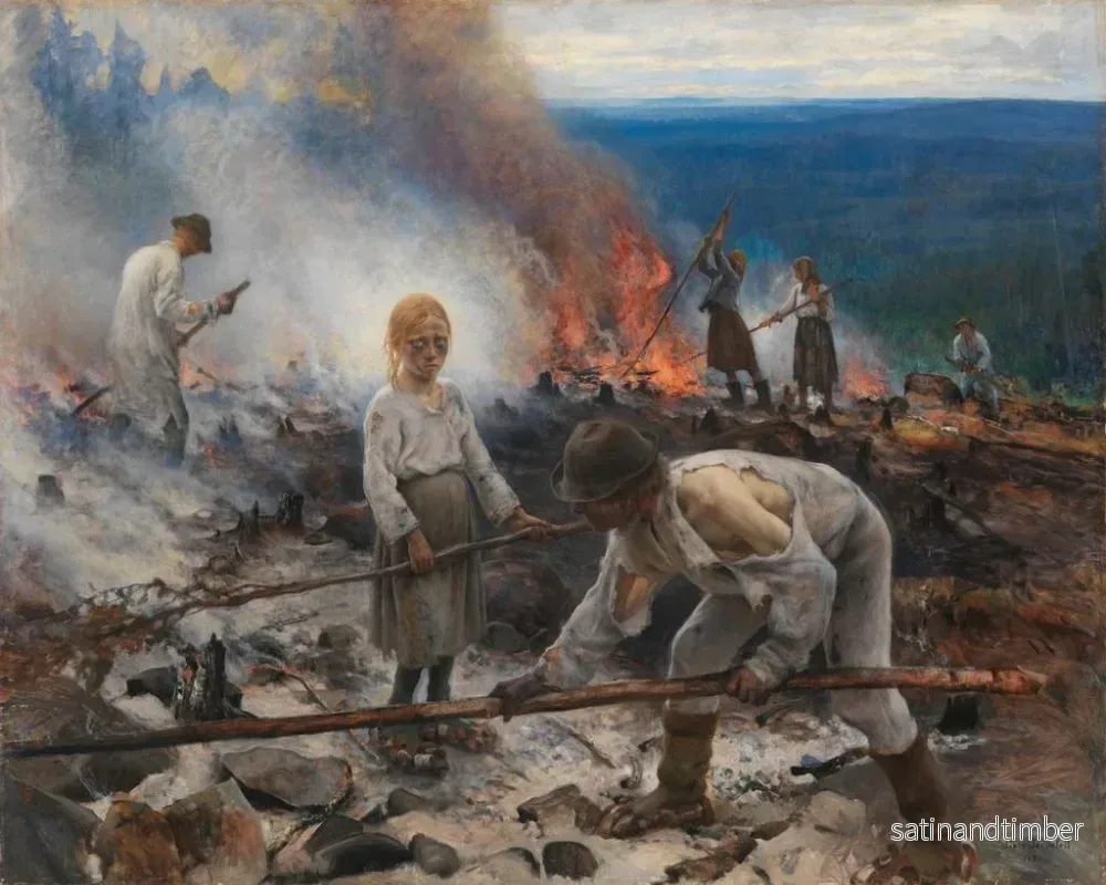 Reproduktion av målningen Under oket, brännande buskar - Eero Järnefelt - Bild 2