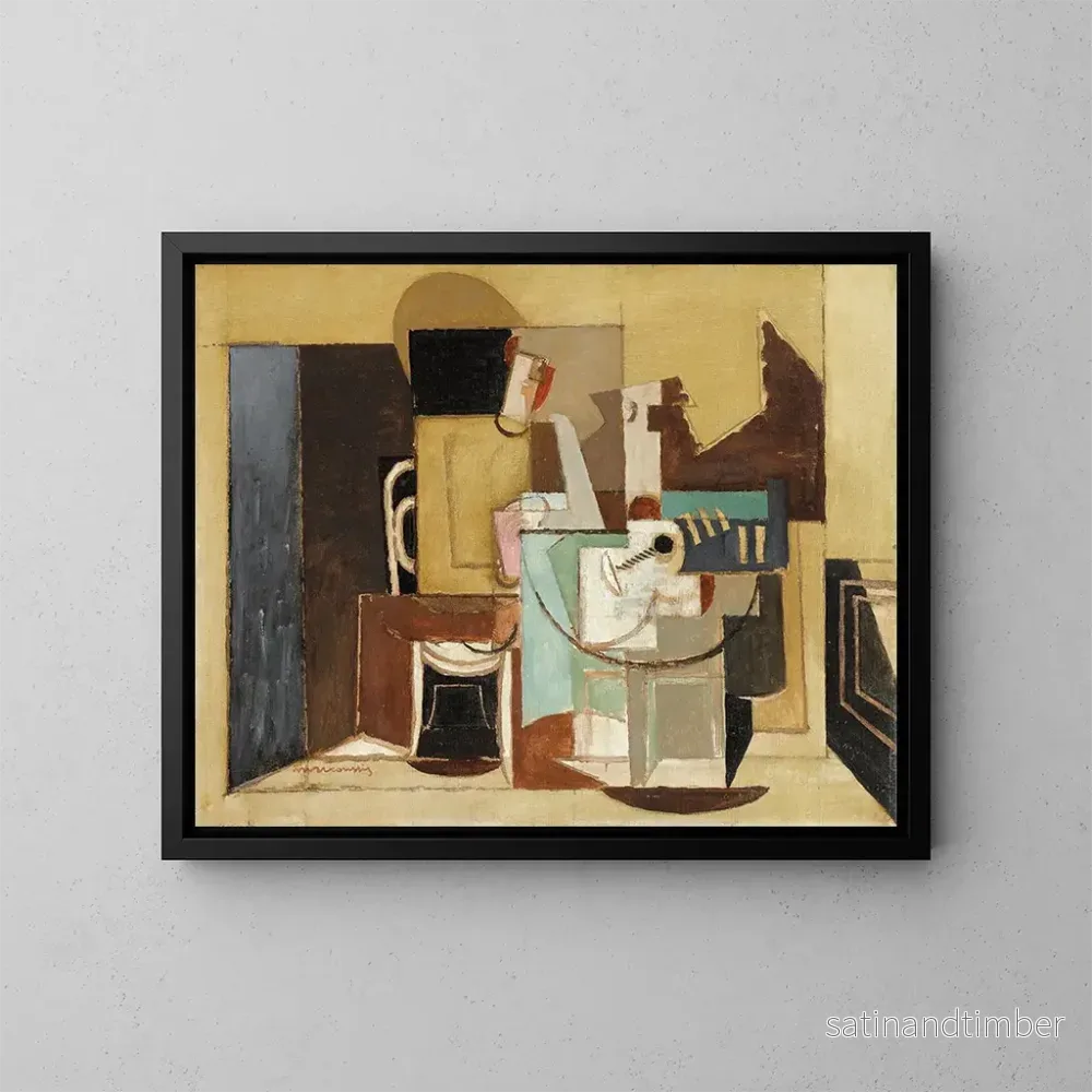 Reproduktion av målningen Personnage sittande vid ett runt bord - Louis Marcoussis