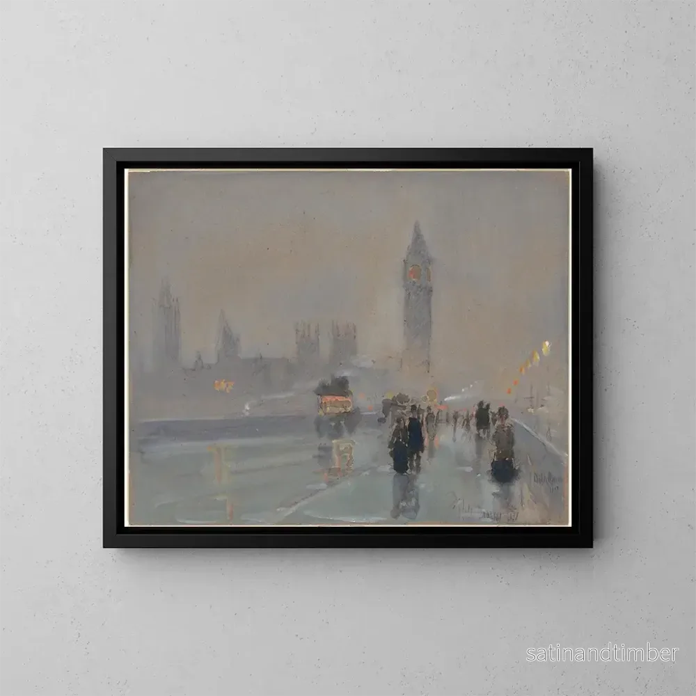 Reproduktion av målningen av Le Palais de Westminster et Big Ben - Childe Hassam