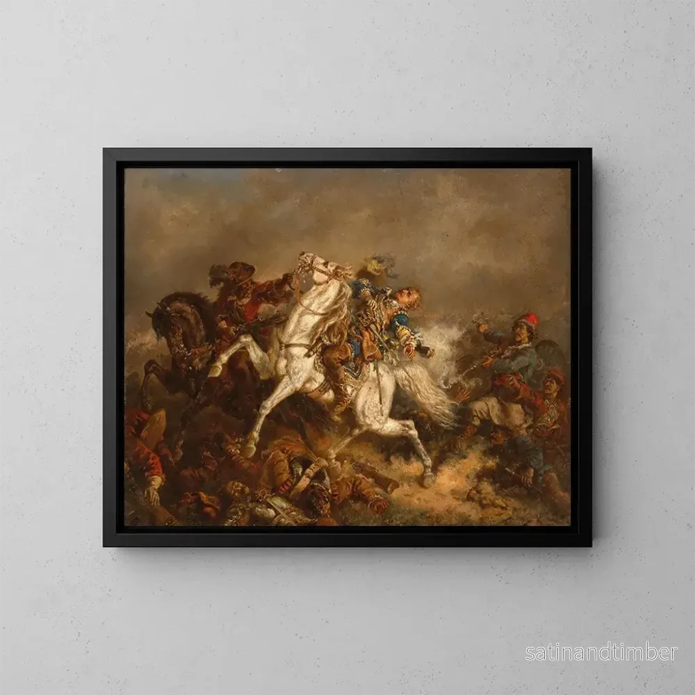 Reproduktion av målningen Le roi Gustave II Adolphe de Suède à la bataille de Lützen - Friedrich Kaiser