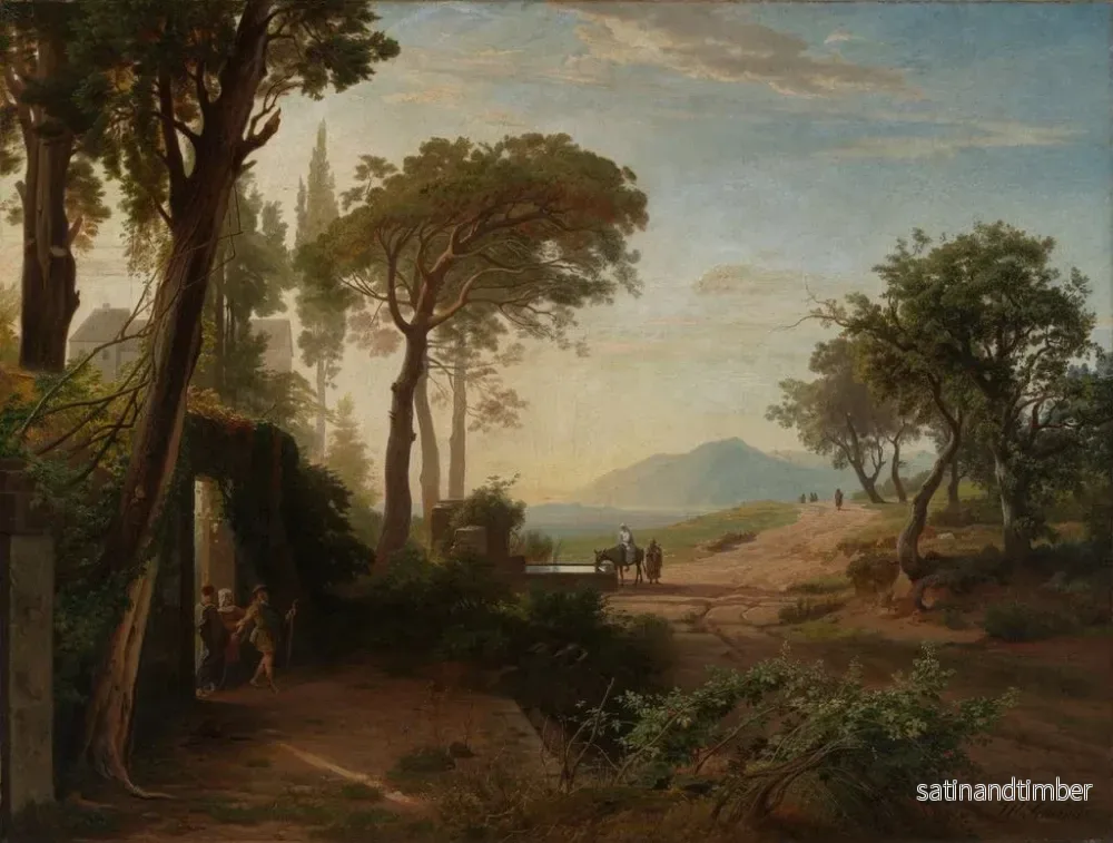 Reproduktion av målningen Le matin, le départ du voyageur vers Jéricho - Johann Wilhelm Schirmer - Bild 2