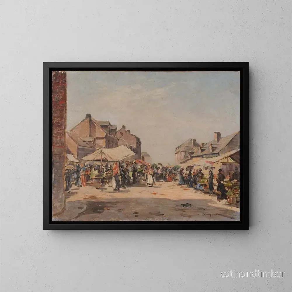 Reproduktion av målningen Le marché de Cayeux-sur-Mer - Louis Braquaval