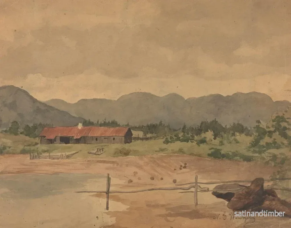 Reproduktion av målningen Landskap med ett ladhus - Gustav Wentzel - Bild 2