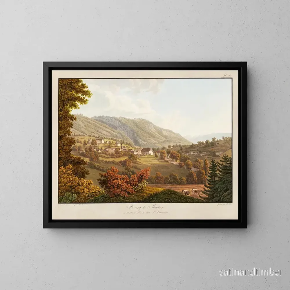 Reproduktion av målningen Bourg de Moutier - Peter Birmann