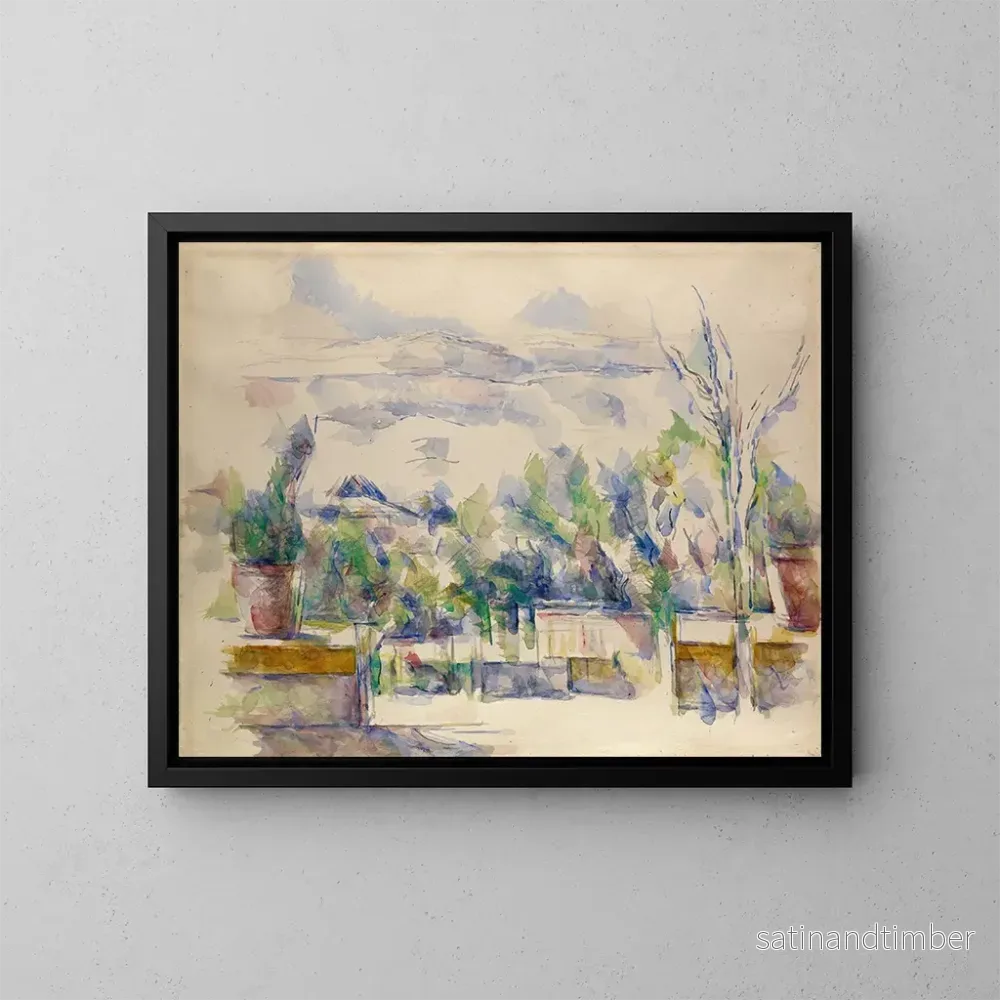 Reproduktion av målningen La Terrasse au jardin des Lauves - Paul Cézanne