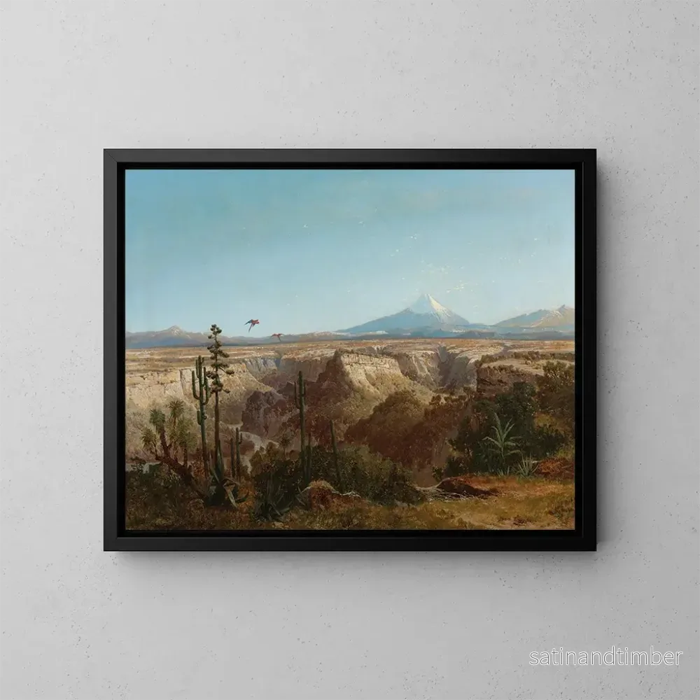 Reproduktion av målningen Vue av Atacama-öknen i Chile med vulkanen Licancabur i bakgrunden - Joseph Selleny