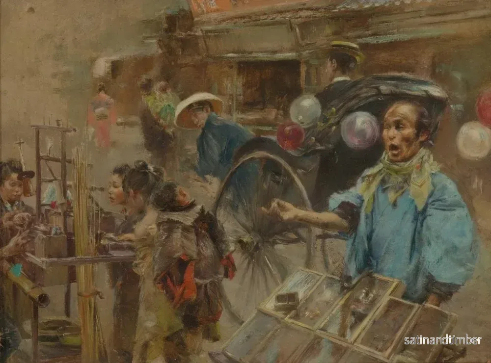 Reproduktion av målningen Marknadsgata - Robert Frederick Blum - Bild 2