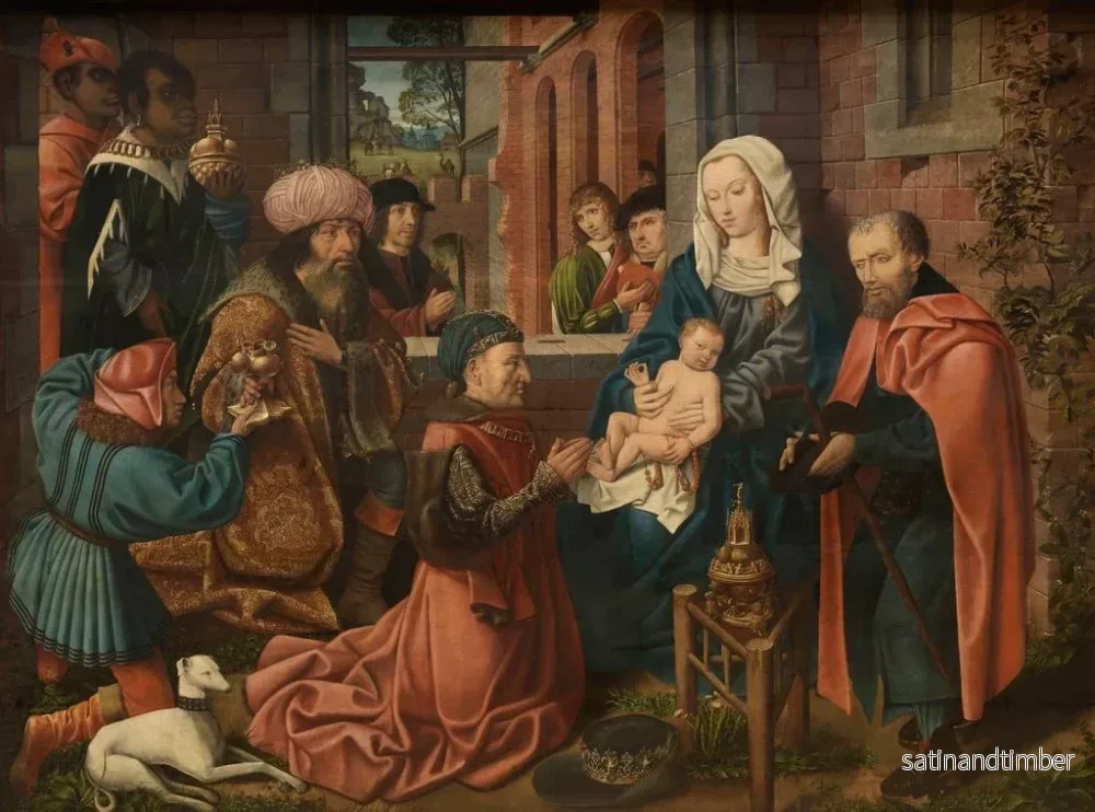 Reproduktion av målningen L'Adoration des Mages - Maître de Francfort - Bild 2