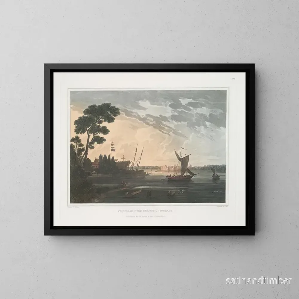 Reproduktion av målningen Norfolk från Gosport, Virginia - Joshua Shaw